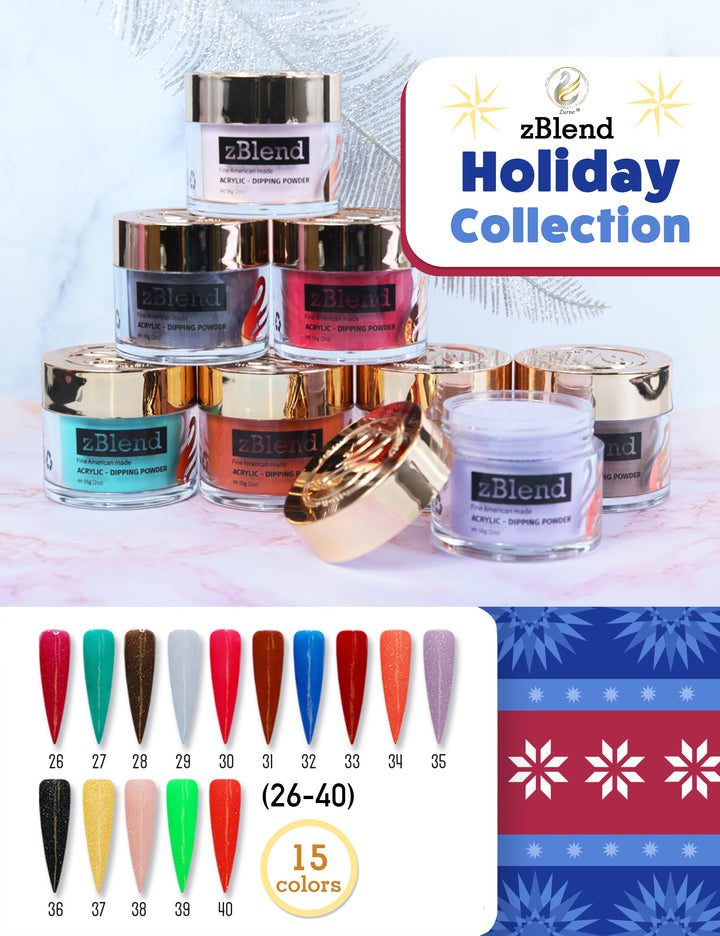 zBlend - zGel - zLacquer | #026 - #040 Holiday Collection - 15 Colors