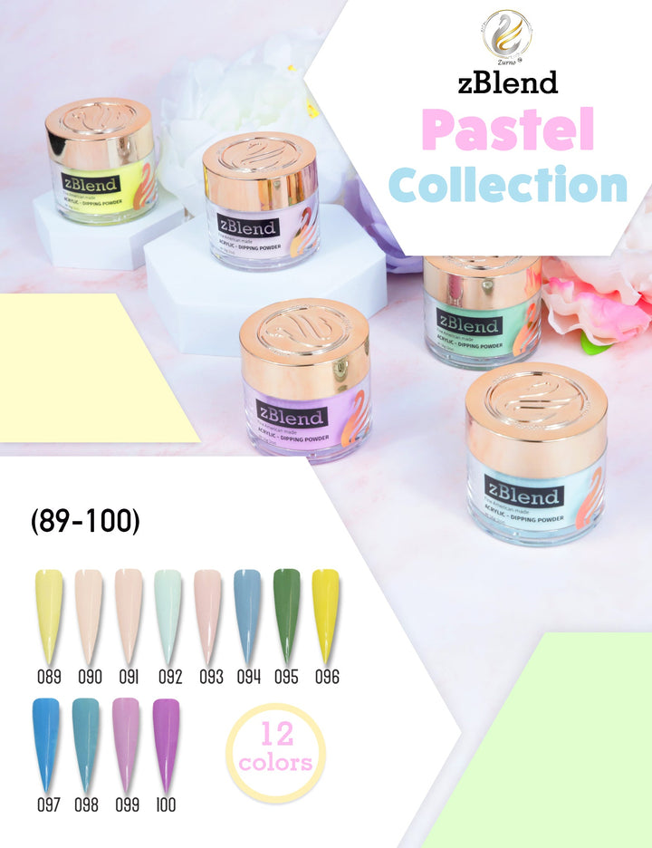 zBlend - zGel - zLacquer | #089 - #100 Pastel Collection - 12 Colors