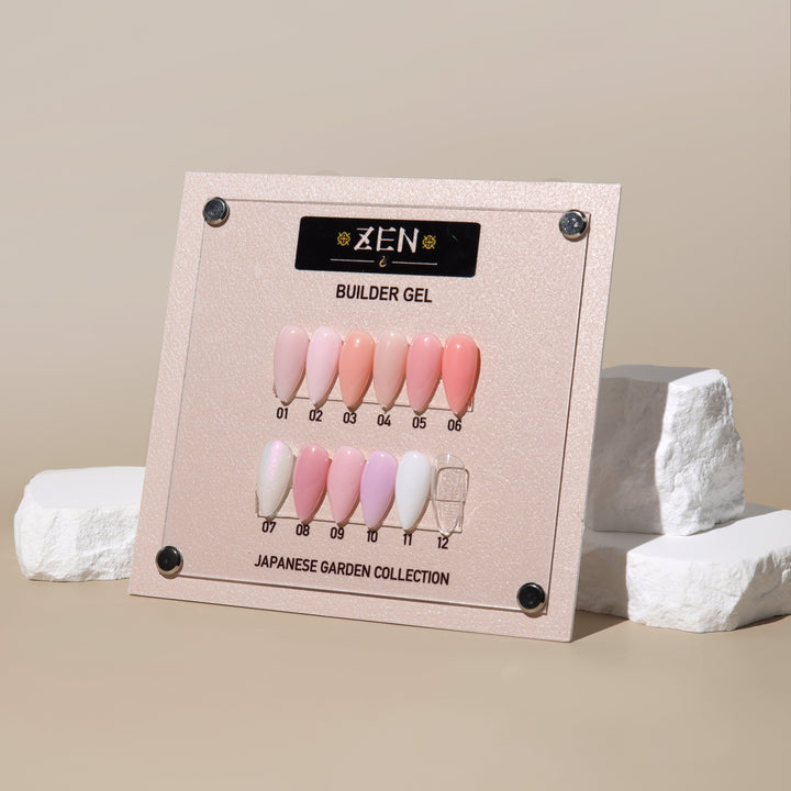 Zen Builder Gel Brush On Builder Gel – Japanese Garden Collection Color Chart 