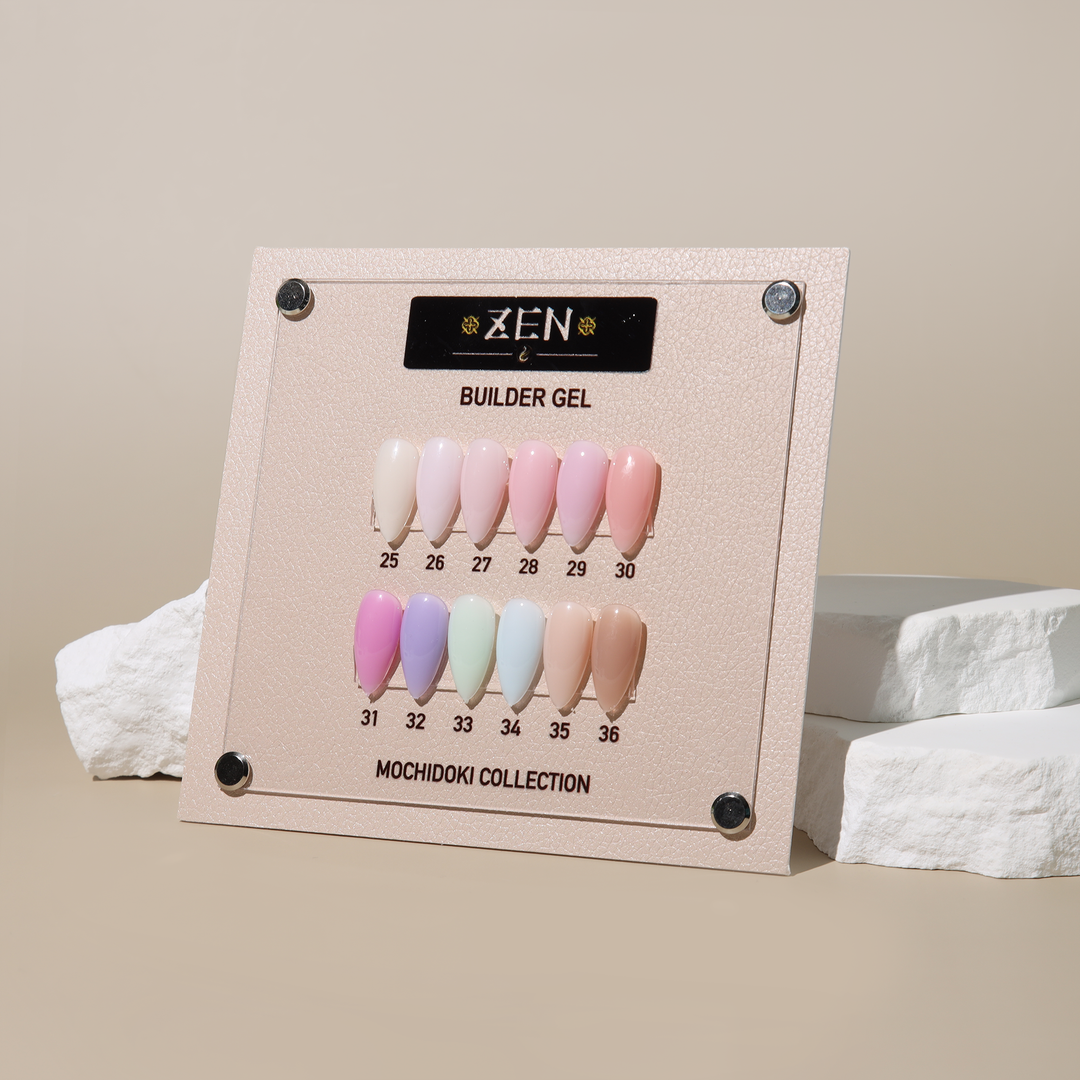 Zen Builder Gel Brush On Builder Gel – Mochidoki Collection Color Chart 