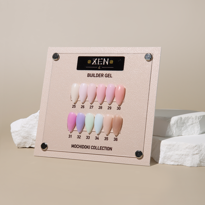 Zen Builder Gel Brush On Builder Gel – Mochidoki Collection Color Chart 