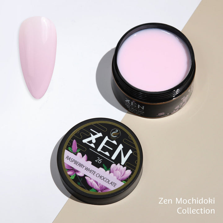Zen Builder Gel Mochidoki Collection Color 26 – professional builder gel with a soft yet rich, vibrant hue for creating durable, natural-looking nails, perfect for extensions and overlays.