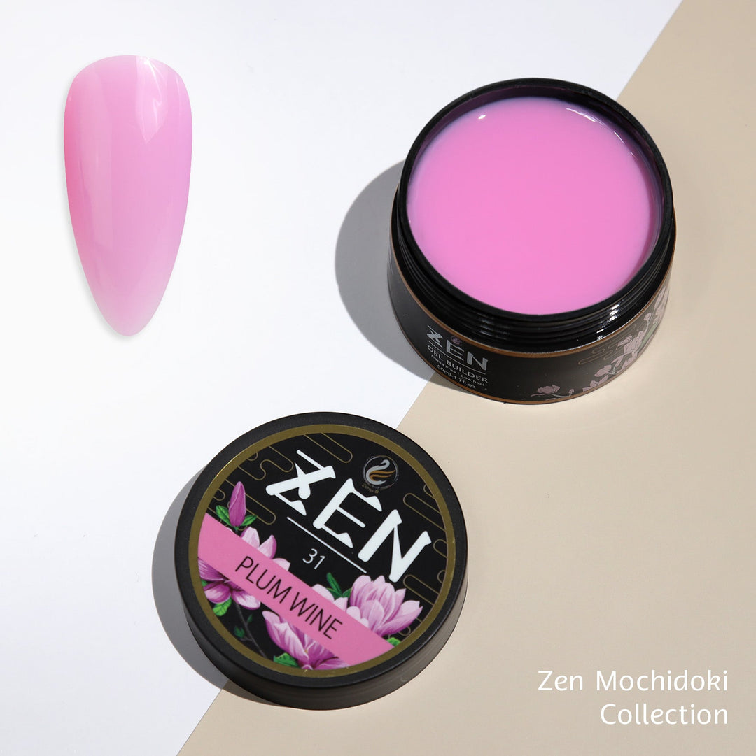 Zen Builder Gel Mochidoki Collection Color 31 – professional builder gel with a soft yet rich, vibrant hue for creating durable, natural-looking nails, perfect for extensions and overlays.