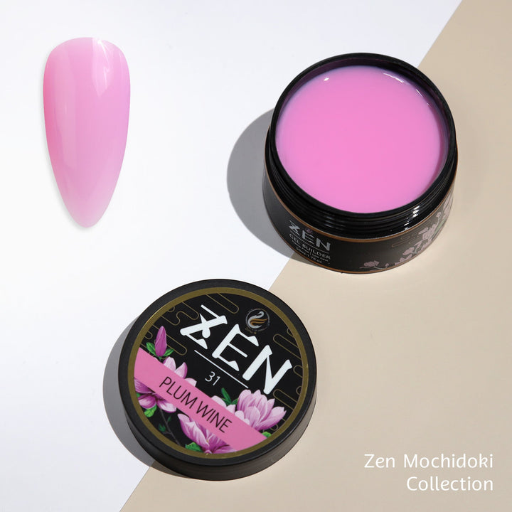 Zen Builder Gel Mochidoki Collection Color 31 – professional builder gel with a soft yet rich, vibrant hue for creating durable, natural-looking nails, perfect for extensions and overlays.
