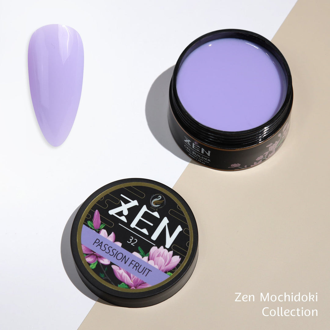 Zen Builder Gel Mochidoki Collection Color 32 – professional builder gel with a soft yet rich, vibrant hue for creating durable, natural-looking nails, perfect for extensions and overlays.